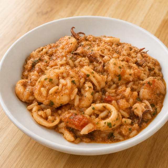 Risotto Calamari and Gamberi.