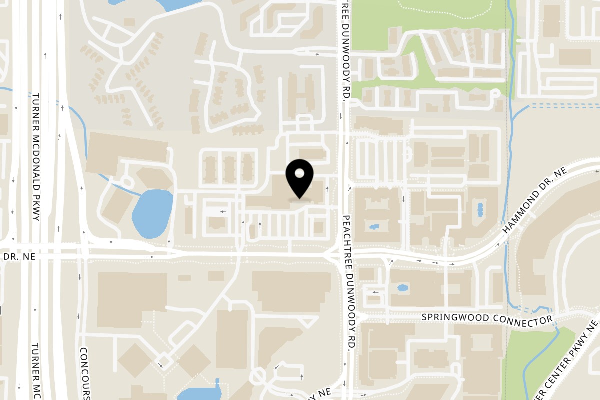 Map showing the location of Nonna Dora Italian Eatery on 1100 Hammond Dr suite 430-a in Atlanta
